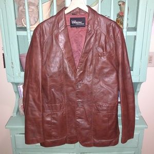 Vintage leather blazer jacket by Wilsons.